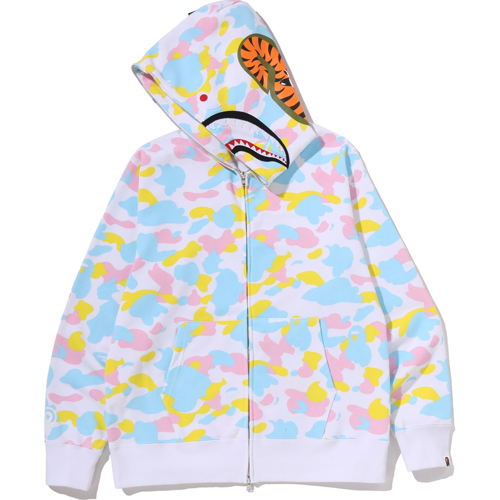 A Bathing Ape Bathing Ape Multi Camo Sweatshirts Cotton Long Sleeved Moderate No Fleece Lined Regular Edition Zip Closure 1m20 115 005 белый