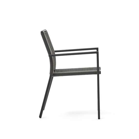 Culip Садовый стул из алюминия и шнура в сером цвете