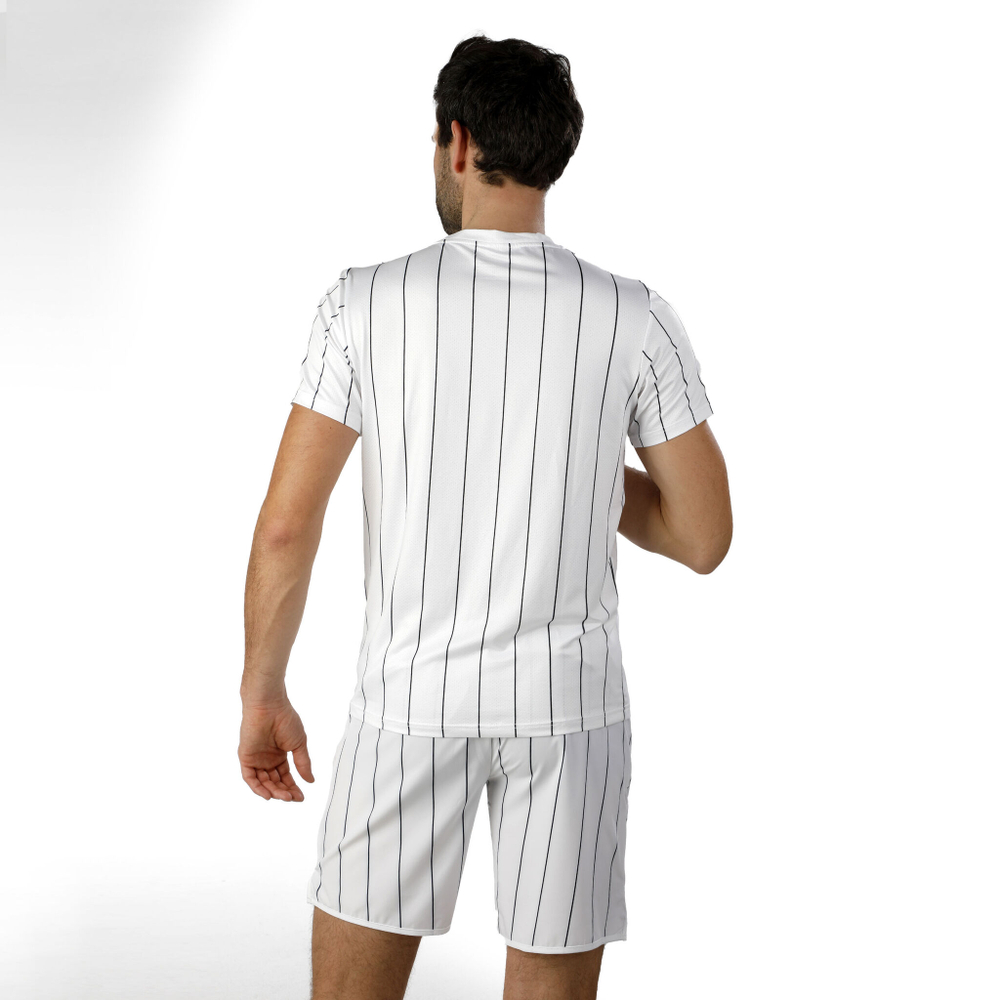 Мужское теннисное поло Tennis-Point Stripes T-Shirt Special Edition Men - White, Black