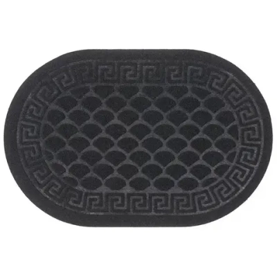 Коврик влаговпитывающий, 60*90 см. Чешуйки овал серый