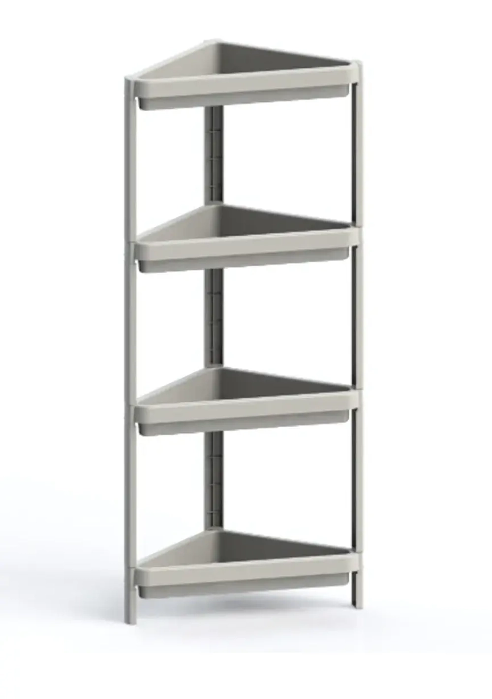 Этажерка 4-х секционная KLEO угловая, цвет бежевый, 44,2*33*100см