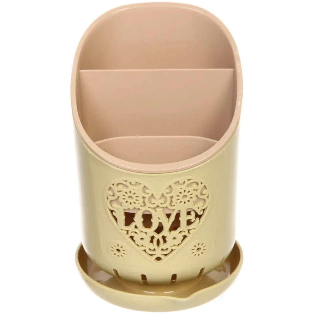 Подставка для столовых приборов «SEGRETO» 19*13см 3секции оливковая