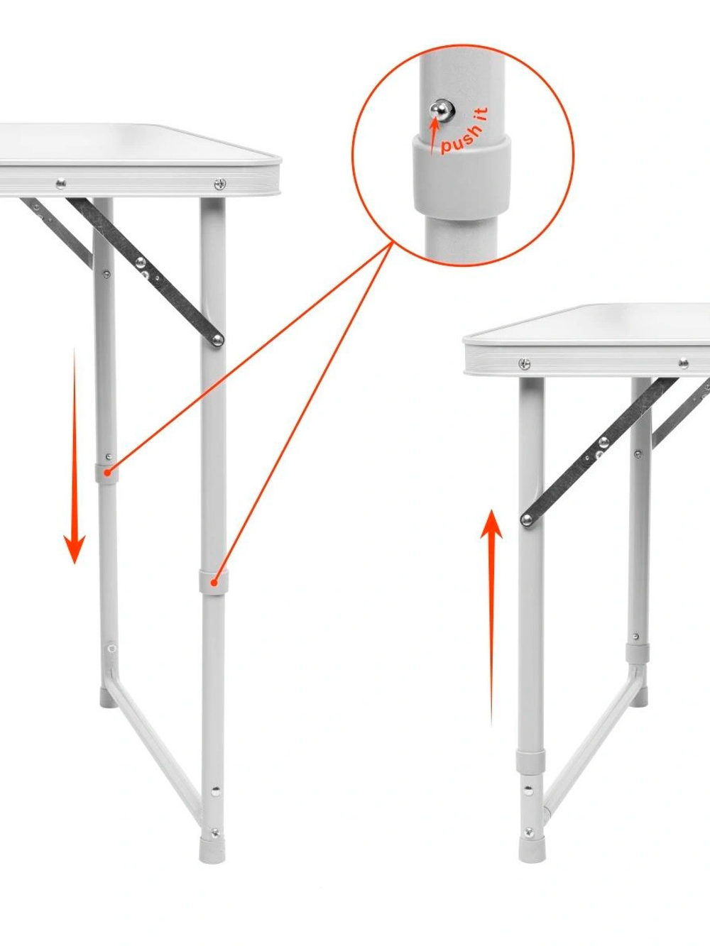 Стол складной Nisus трехсекционный 180х60х70 (АЛЮМ) без чехла (Т-N-625-A)