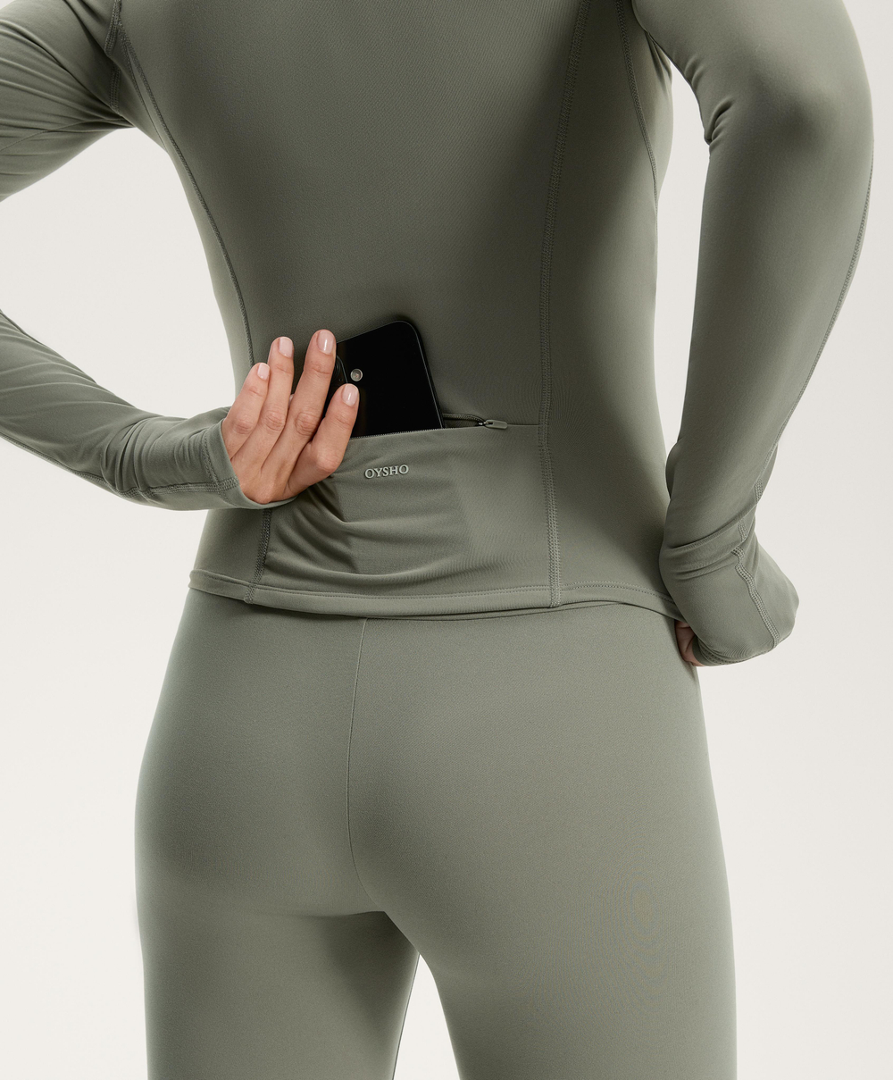 Oysho Легкая и теплая высокотехнологичная куртка Running, светлый хаки