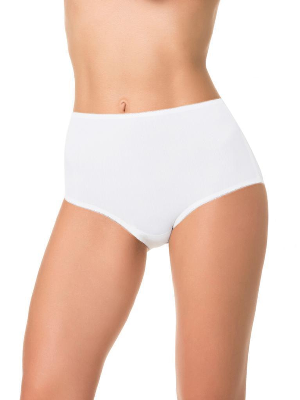 Трусы с высокой линией талии из микрофибры (Размер: L) (Цвет: бежевый)