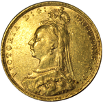 1 соверен Великобритания (Виктория) 1891 г. Золото. XF