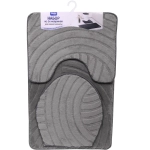 Набор для ванной и туалета 3 пр. «Лия» ( 2 коврика 50*80+50*40, 1 чехол на крышку) серый