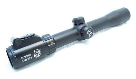Оптический прицел Combat 3-9x32 E (2-х цв.подсветка точки Крест- красная и синяя)