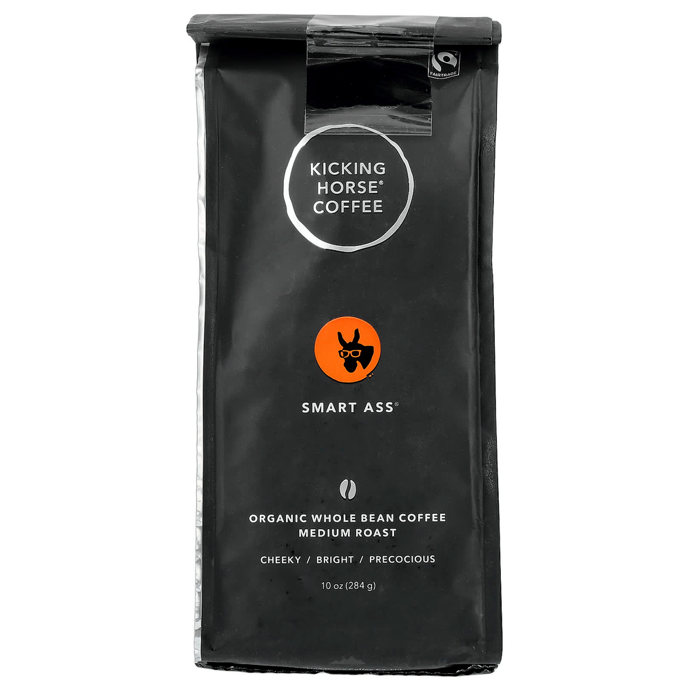 Kicking Horse, Smart Ass®, органический кофе в зернах, средняя обжарка, 284 г (10 унций)