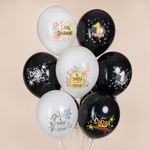 Шар (12''/30 см) 1 Сентября, Снова в Школу, Черный/Белый, пастель, 2 ст, 25 шт.