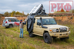 Палатка на крышу автомобиля РИФ Soft RT02-180 PRO, тент серый, 180х(240+70)х115 см