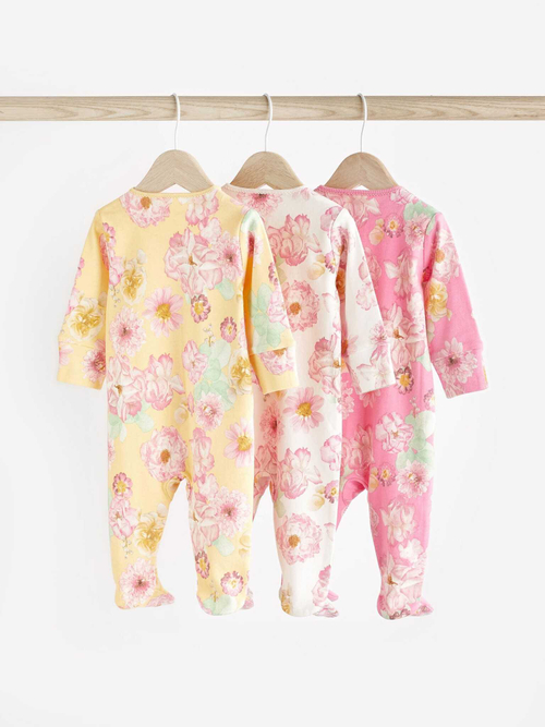 Комбинезон / Cлип для малышей Next 104-207, 3 шт., Желтый, Розовый