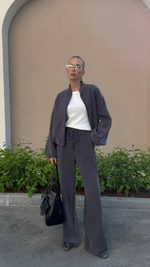 Костюм с бомбером из трикотажа ойшо