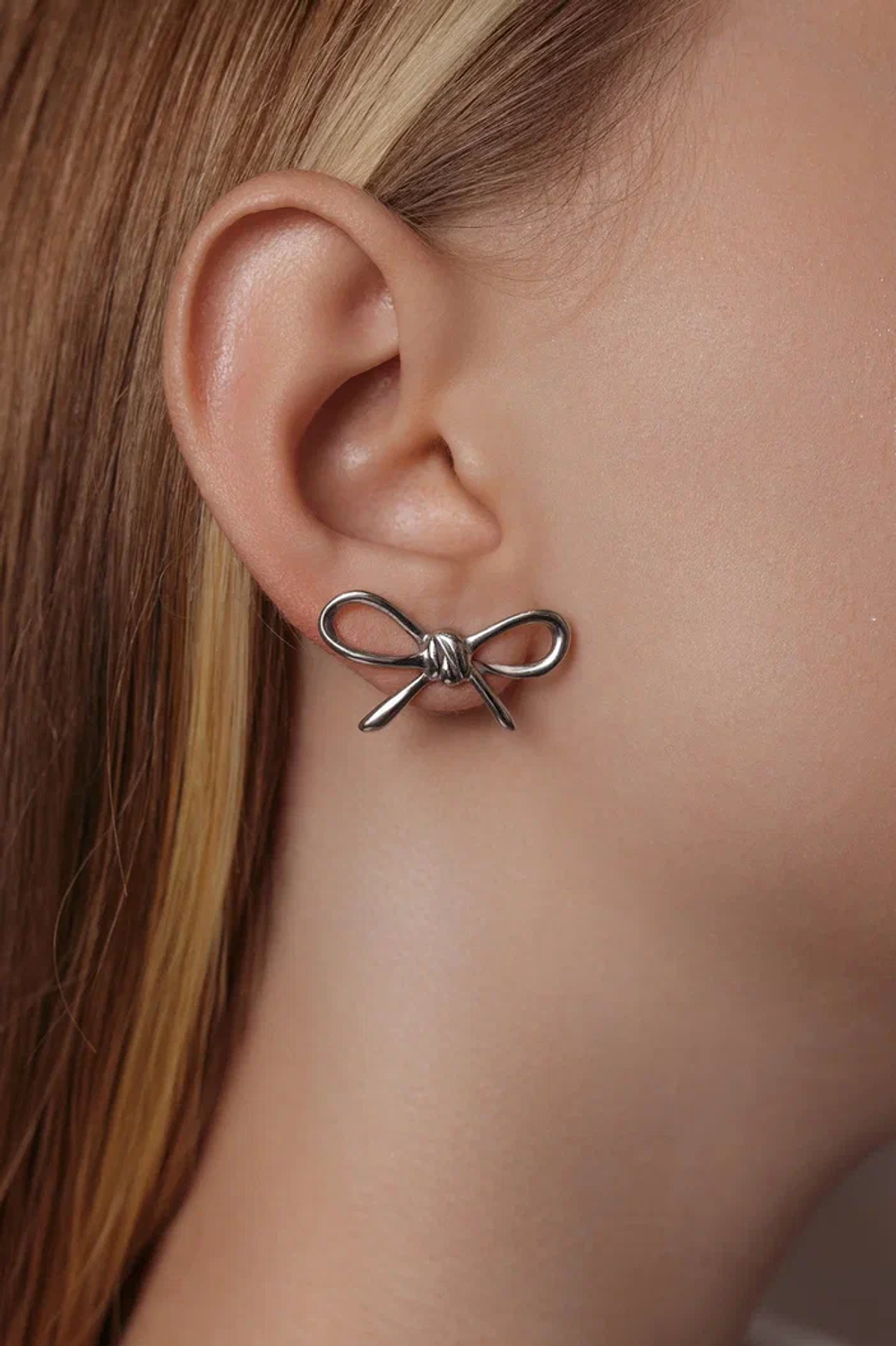Серьги "Бант" в серебре