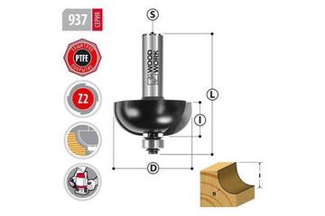 Фреза галтельная D=38.1 мм, I=16 мм, L=64 мм, R=12.7 мм, S=12 мм, Z=2 WOODWORK 937.1216.12