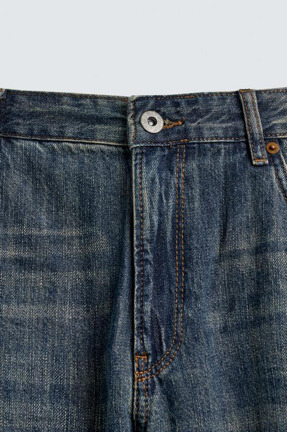 ZARA ДЖИНСЫ FLARE FIT С ЗАНИЖЕННОЙ ТАЛИЕЙ, ЗЕЛЕНОВАТО-СИНИЙ