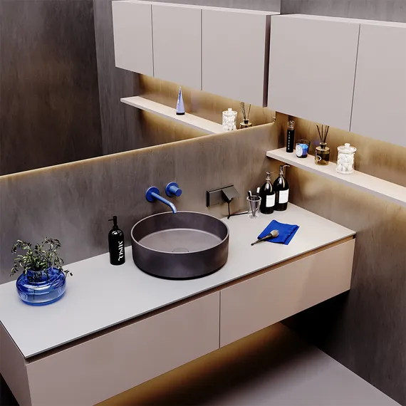 Розетка встраиваемая VOLTUM S70 с заземлением, защитными шторками и крышкой 16А, (титан) vls040306