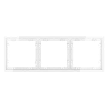 Рамка пластиковая VOLTUM S70 на 3 поста, (белый глянцевый)