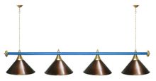 Лампа STARTBILLIARDS 4 пл. (плафоны золотые,штанга хром,фурнитура золото)