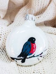 Елочное украшение Медальон снегирь 7 см., Батик (ФУ-61122)