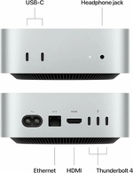Мини настольный компьютер Apple Mac Mini (M4 10C CPU, 10C GPU, 2024) 16 ГБ, 256 ГБ SSD