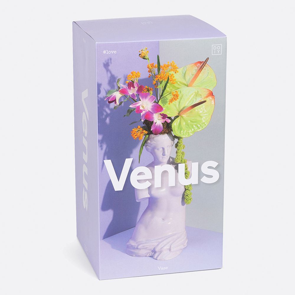 Ваза для цветов Venus, 31 см, лиловая