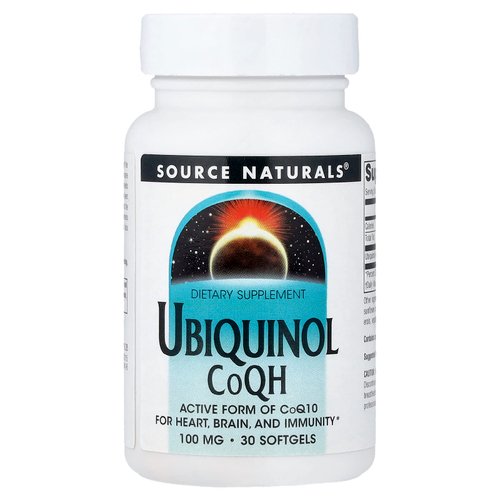 Source Naturals, Убихинол, коэнзим QH, 100 мг, 30 мягких таблеток