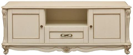 Тумба ТВ "Алези" П1.350.0.02 Слоновая кость с золочением, Массив