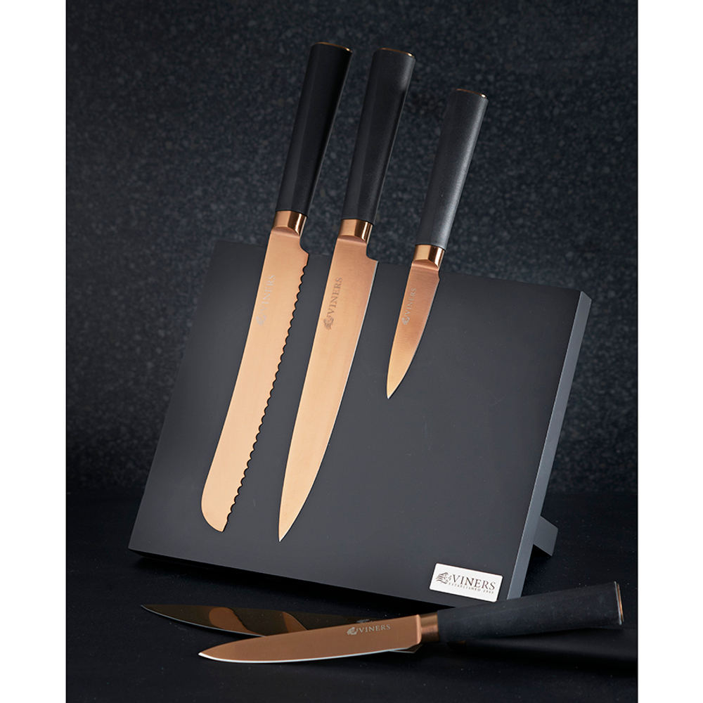 Набор из 5 ножей и подставки Titan Copper