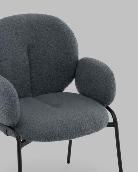 Стул с подлокотниками Molly букле темно-серый
