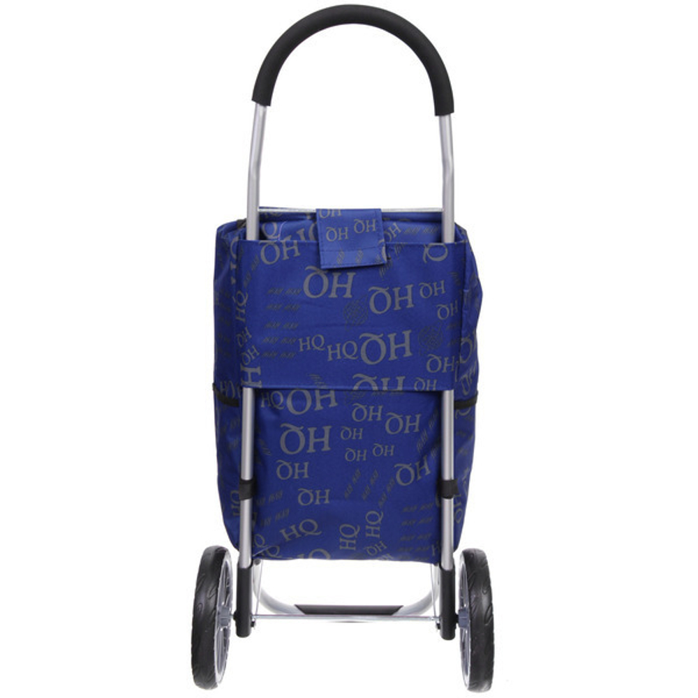 Тележка хозяйственная с сумкой (100*40*35см, колеса 21см,грузоподъемность до50 кг) HQ синяя