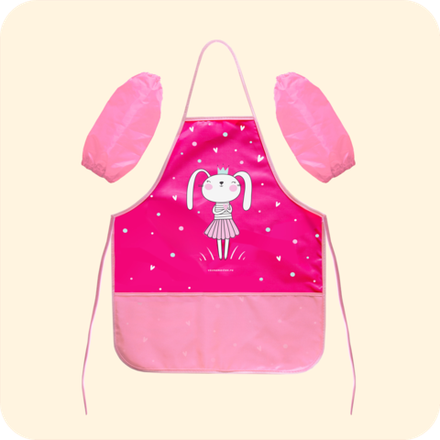 Фартук для творчества на завязках. Зайка