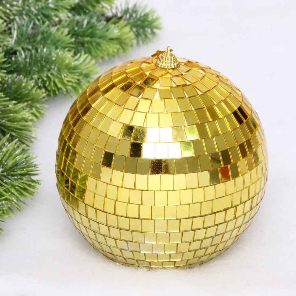 Новогодний шар 15 см «Shining Disco», Золото