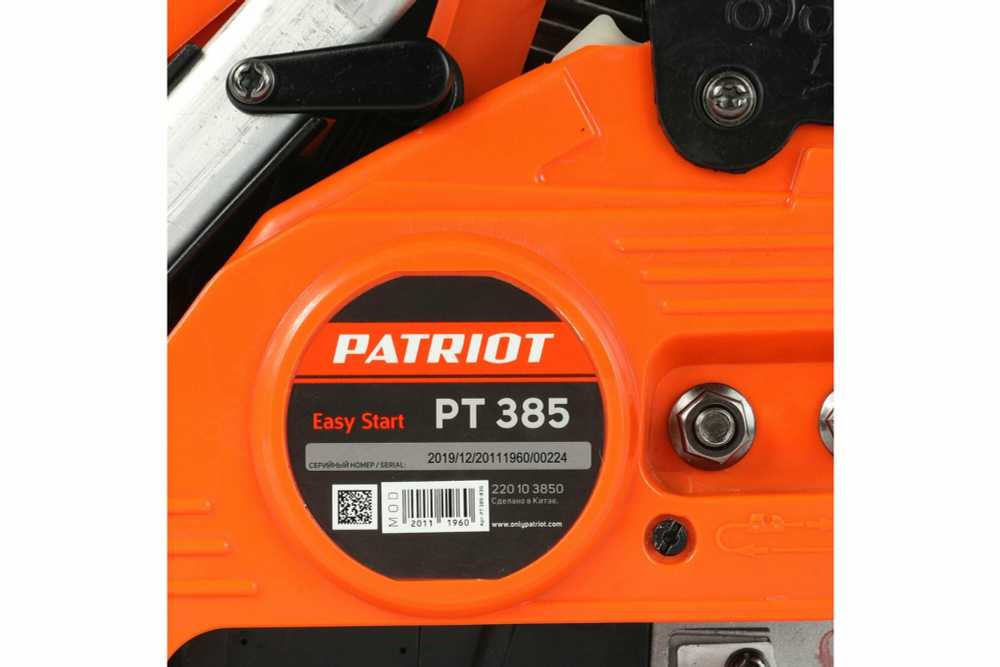 Бензопила PATRIOT PT-385, шина 35 см, 2 л/с, антивибрационная система
