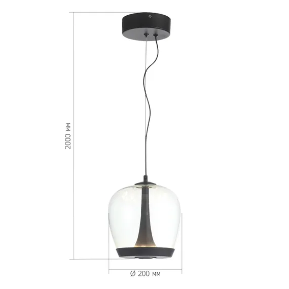 SL6014.423.01 Светильник подвесной ST-Luce Черный/Прозрачный, Черный LED 1*17W 3000K RIPPLE