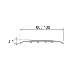 Алюминиевый угловой порог для пола ПО-100 2700 мм