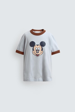 ZARA X DISNEY ФУТБОЛКА MICKEY MOUSE, ГОЛУБОЙ