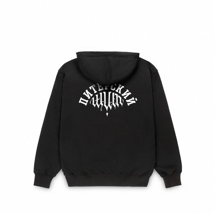 Худи Питерский Щит Фрактура, черн/белый