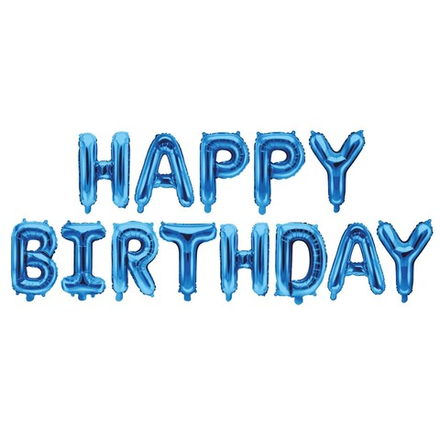 Набор шаров-букв «Happy Birthday» в синем цвете