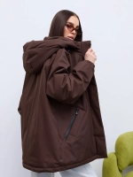 Куртка весенняя удлиненная с капюшоном