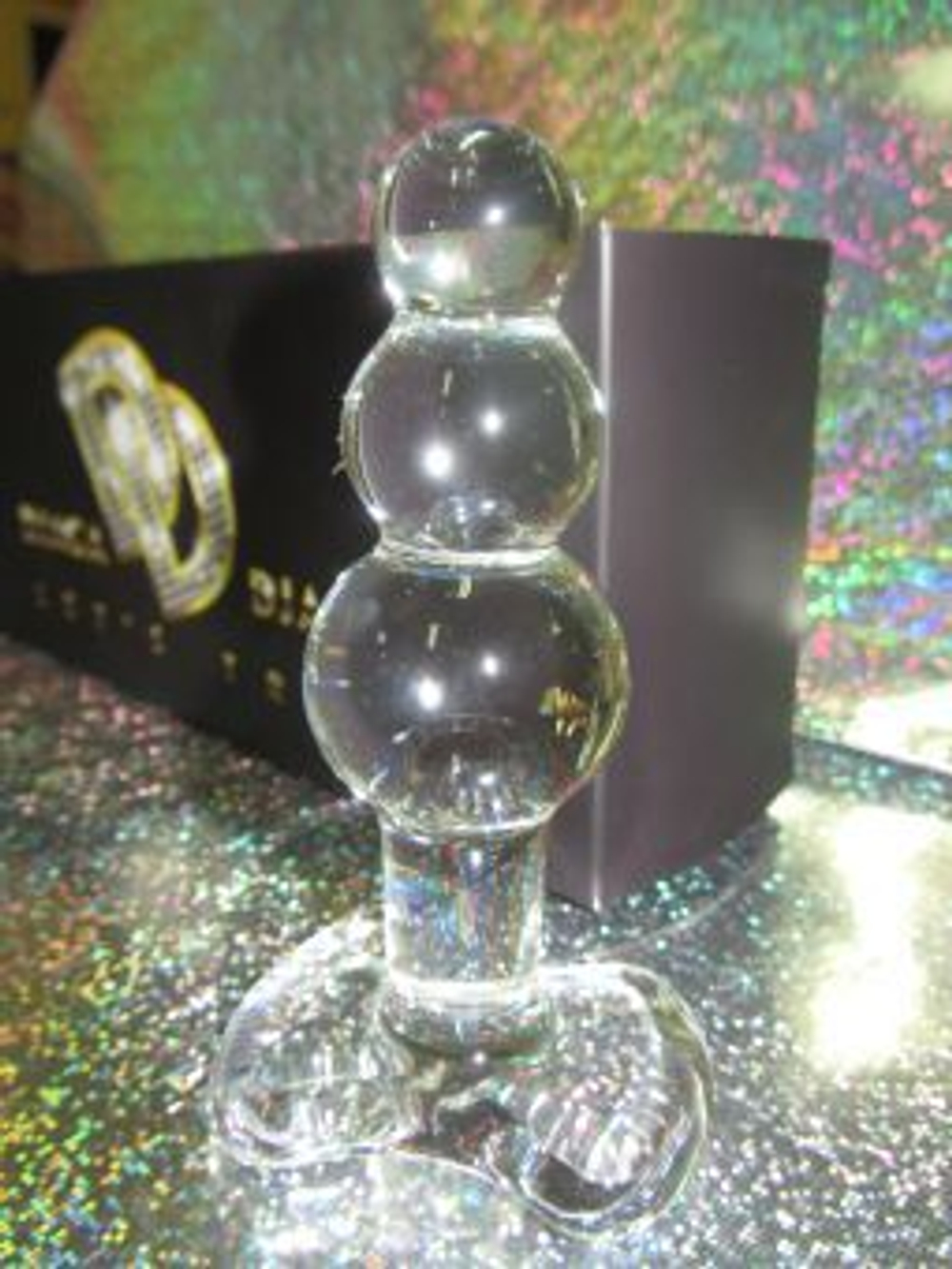 Стеклянная анальная пробка-ёлочка - 11 см. (Цвет: прозрачный)