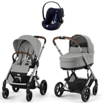 Коляска Cybex Balios S Lux SLV complete Cloud G Ocean Blue Plus Base G 4 в 1 Stone Grey с дождевиками