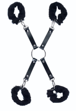 Черный набор для фиксации со съемными меховыми опушками (Цвет: черный)