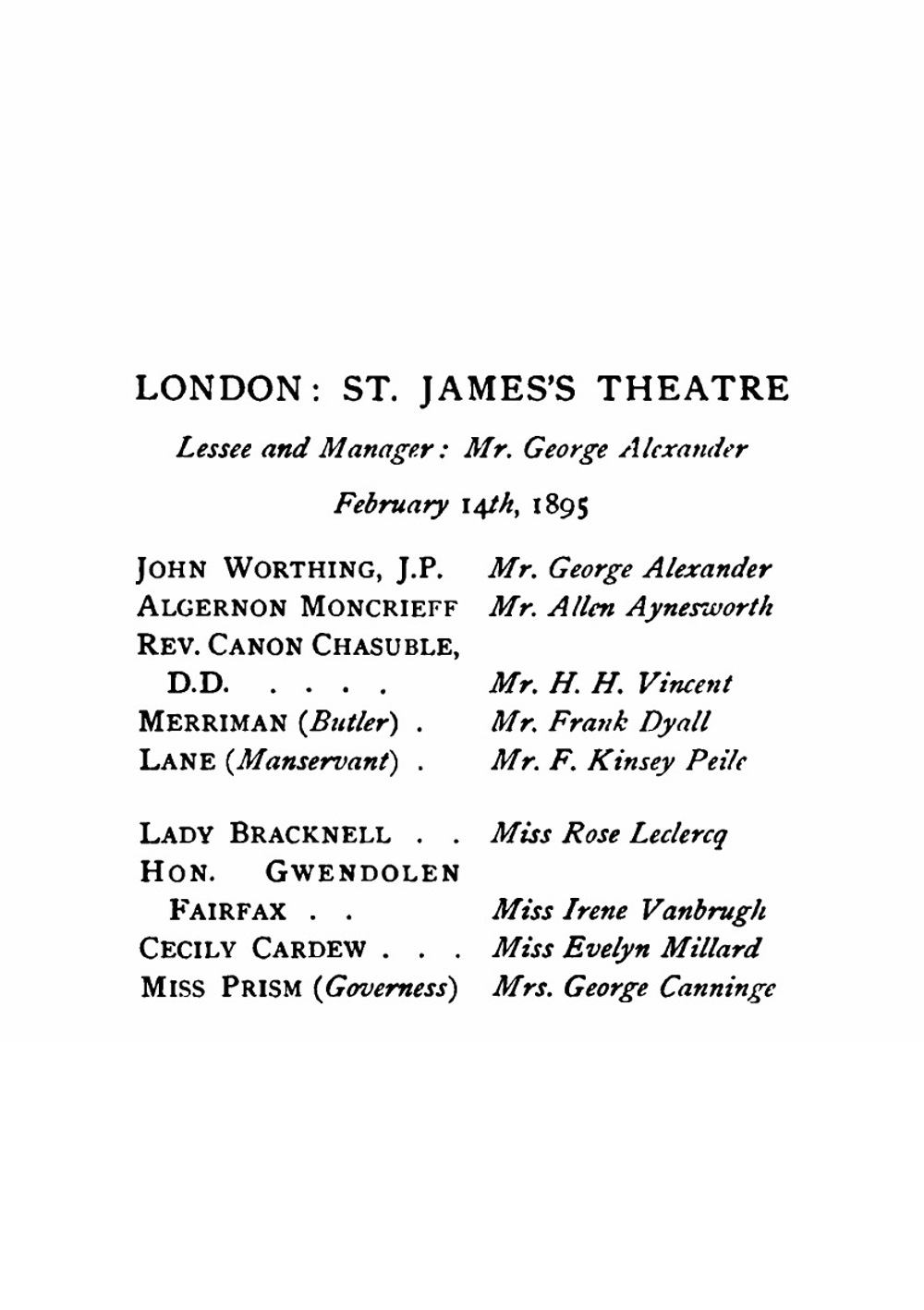 The importance of being Earnest. a trivial comedy for serious people | Oscar Wilde