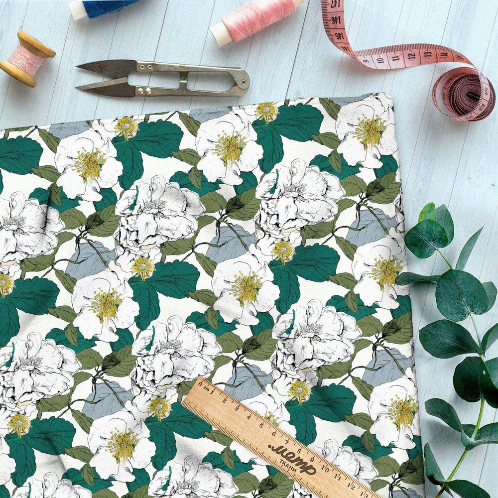 Ткань премиум сатин весенний вальс