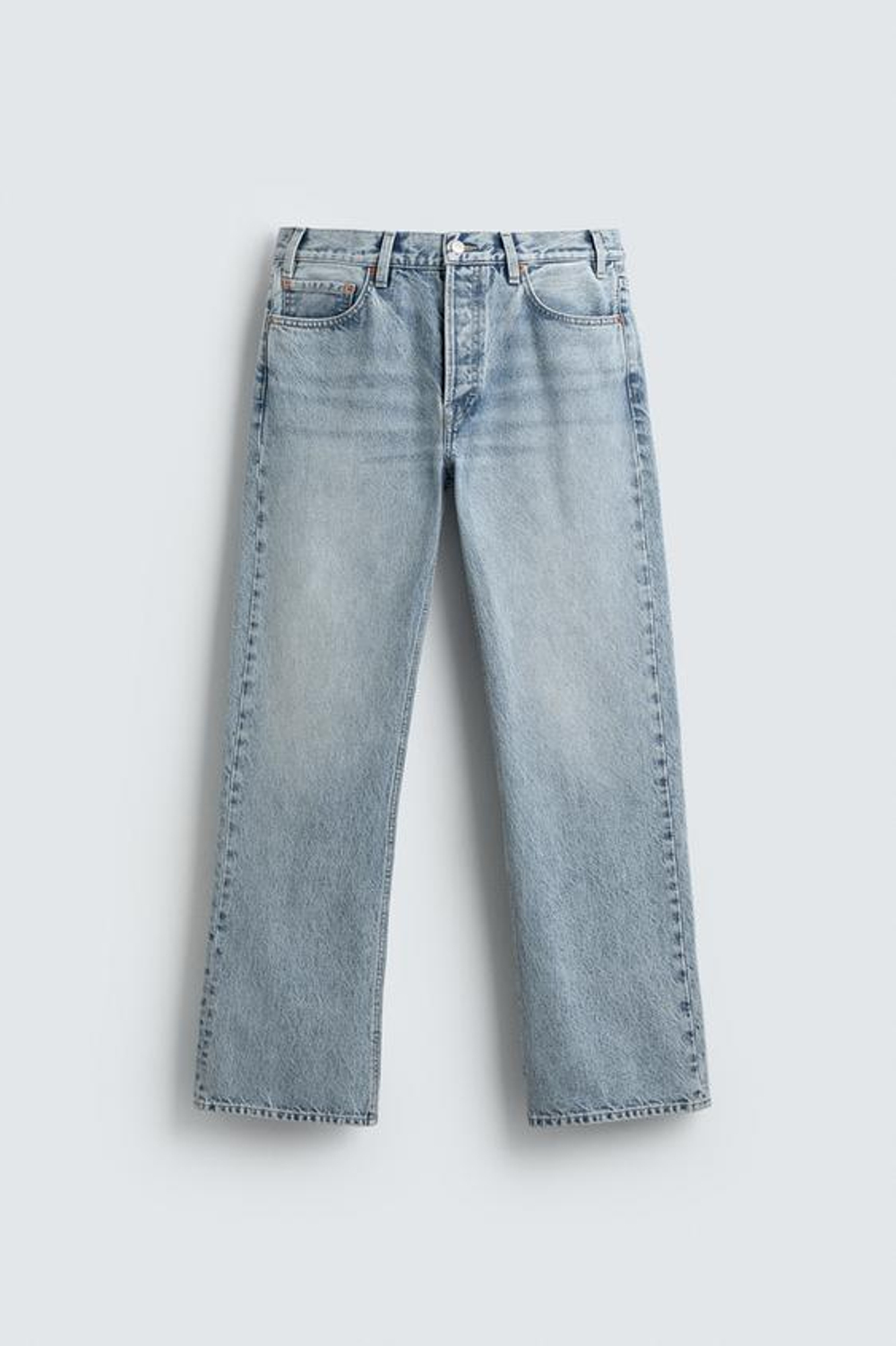 ZARA ДЖИНСЫ STRAIGHT BOOTCUT, ГОЛУБОЙ