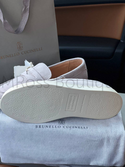 Лоферы Brunello Cucinelli мужские замшевые бежевого цвета