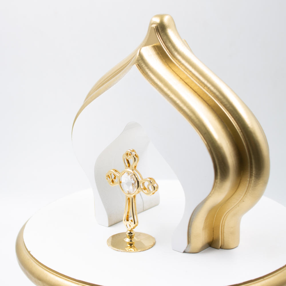 Урна для праха "Купола с крестом" эмаль, шпон