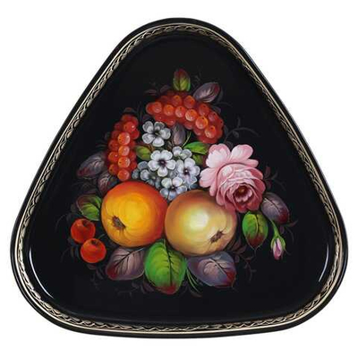 Жостовский поднос декоративный, размер 29х29 см (A8), металлический