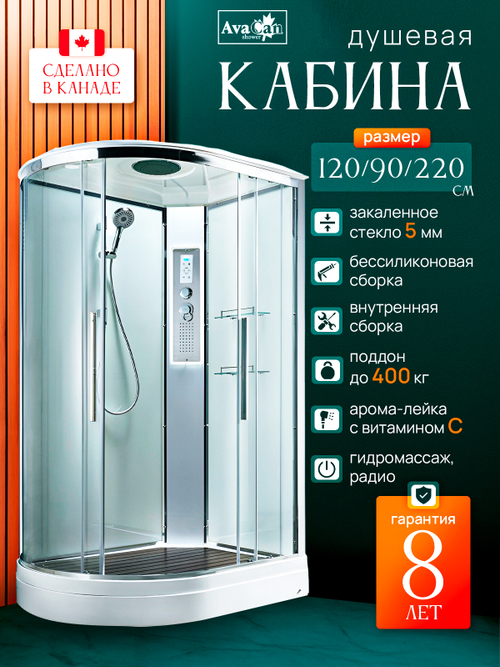 Душевая кабина EM2912RLEDT прозрачная